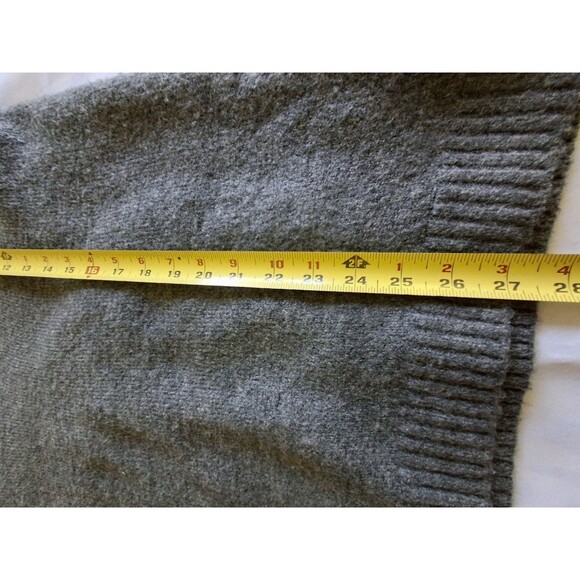 Zara women's sweater, V neck, Gray, Small, with Brass trim, neck & Cuffs - Picture 12 of 13